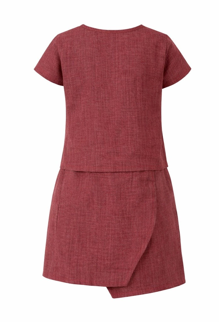 Girls’ Olive Green & White Daisy Two-Piece Dress Set | Stylish Summer Outfit for Kids