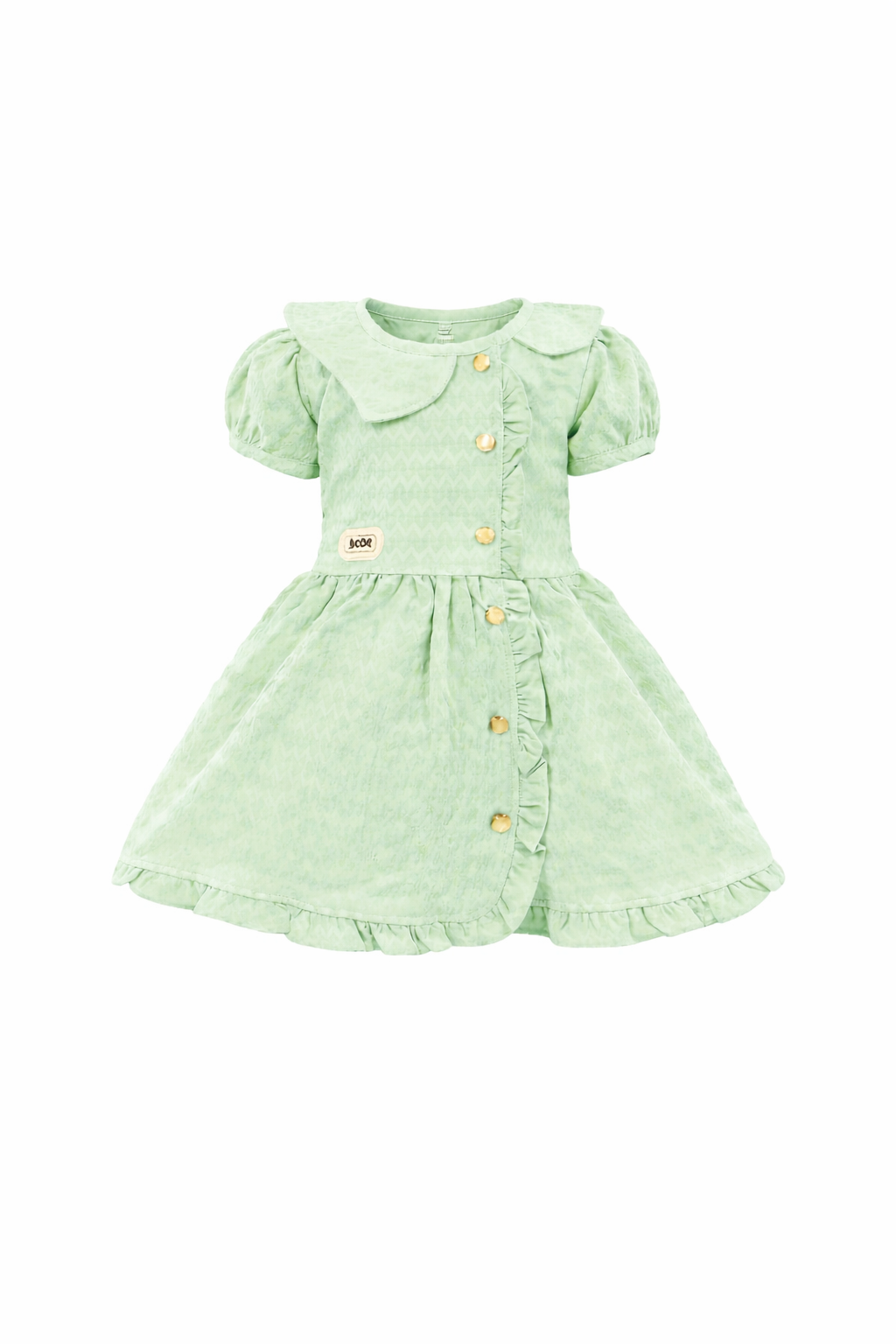 Pink AND MINT GREEN Baby Girl Ruffle Dress – Puff Sleeve Button Front Party & Casual Outfit